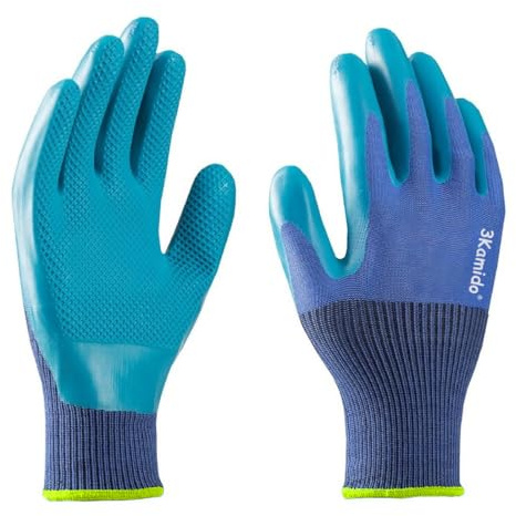 3Kamido Garden Touch Gartenhandschuhe, wasserdicht, Latex, robust