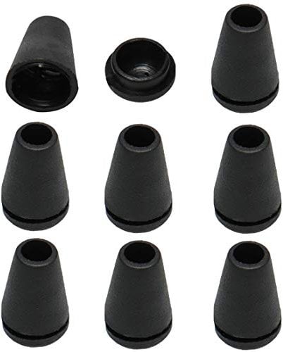 sourcing map 8pcs Black Bell End Stopper Cord Rope Ends Locks Lanyard Clips Fastener for Backpack Drawstrings Accessories