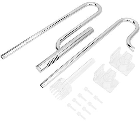 Pssopp Tubo de Skimmer de película de Aceite de Acuario, Tubo de Filtro de Tanque de Peces de Acuario Tubos de Entrada y Salida de Acero Inoxidable Superficie de Tubo de Acuario sin Skimmer (12 mm)