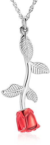 shajwo Rose Flower Urn Necklace Cremation Jewelry for Ashes