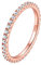 Anneau d'Éternité Or Rose Argent 925 Bague de Mariage 51 Femme avec Diamant Zircon Cubique Bijoux Bling Bling Brillant Cadeau pour Enfant Fille