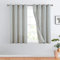 TOPICK Leinen Vorhänge Gestreifte Gardinen mit Ösen Modern Beige Leinenoptik Vorhang Wohnzimmer Privarsphäre Gardine Lichtfilterung Ösenschal mit Streifen Muster 2er Set H145xB130cm Blau auf Beige