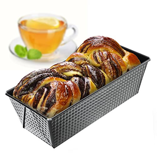KADAX Baking Tin, Non-Stick Coated Sheet Metal Loaf Tin, Oblong Baking Tray in Various Sizes, Oven Narrow Loaf Pan for Bread, Brownie (25.5 x 12 cm, Black)