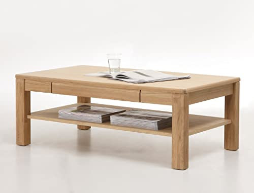 expendio Couchtisch Senta 16 Eiche Bianco teilmassiv 115x65x42 cm Sofatisch Beistelltisch Wohnzimmertisch Wohnzimmer