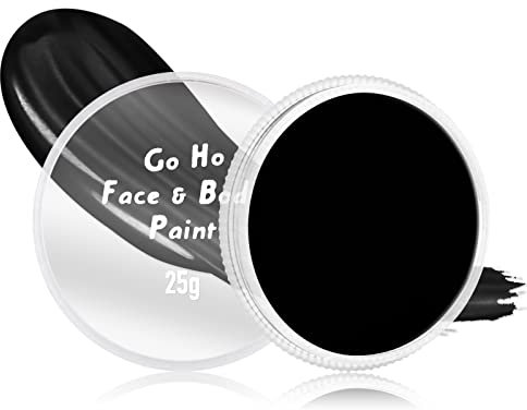 Go Ho Black Face Paint Palette,Water Based Creamy to Gel Face Painting SFX Makeup for Halloween Cosplay Costumes Festivals Makeup, 25g