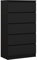 3E 3xE living.com Kommode mit 5 Schubladen, Farbe: Schwarz Matt, H: 124 cm, B: 70 cm, T: 39 cm