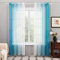Deconovo Tende Voile per Interni Trasparenti con Occhielli, Tende per Camera da Letto Soggiorno Moderne 2 Pezzi, 140x260cm, Blu Scuro