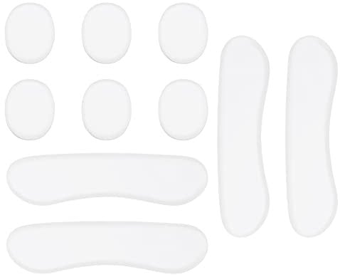 eMagTech 10 Stück Trommeldämpfer-Gel-Pads, weiches Silikon, ovale und lange Streifen, Trommelschalldämpfer-Pads für Schlagzeug-Sets, Snaredrums, Becken, Percussion, Instrument, transparent