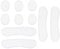 eMagTech 10 Stück Trommeldämpfer-Gel-Pads, weiches Silikon, ovale und lange Streifen, Trommelschalldämpfer-Pads für Schlagzeug-Sets, Snaredrums, Becken, Percussion, Instrument, transparent
