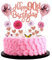 Tortendeko 90. Geburtstag Deko Kuchen Topper - Happy Birthday 90 Jahre Frau Rosa Rosegold