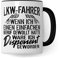 Lkw Fahrer Tasse Trucker Geschenk Lastwagen Kaffeebecher Kaffeetasse Humor Witz Geschenkidee für Lastwagenfahrer LKW-Fahrer Becher (Weiß & Schwarz)