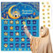 DPKOW Ramadan Kalender für Kinder Ramadan Geschenke Spiele, 2023 Ramadan Kalender Poster für Muslimischen Eid Adventskalender, Countdown für Eid al-Fitr Ramadan Deko, mit 30 Sternen Aufklebern
