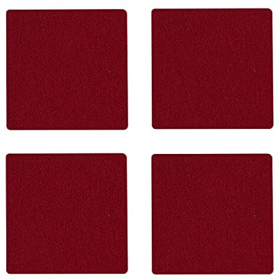Oblique-Unique® Filzuntersetzer Quadratisch 4er Pack 10cm Glasuntersetzer Getränke Untersetzer für Gläser Tassen – Farbe wählbar (Weinrot)