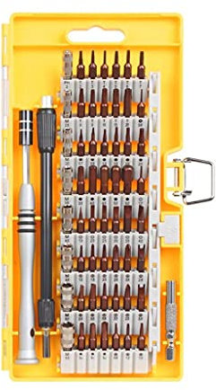 Samnuerly Drill Set 60 in 1 Precision Screwdriver Tool Kit Screwdriver Set for Cell Phone Tablet Compact Repair Maintenance with Case (Green) (Yellow)