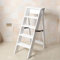 SXBHDM Leiterstuhl Treppenstuhl Hockerleiter Weißes Holz Leiter Stuhl Rack Klappleiter Hocker Multifunktions Bücherregal Pflanzenständer Indoor Climb Stepladder für Küche Büro Bibliothek