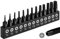 DAKCOS Torx Bit Set 13-teiliges T4, T5, T6, T7, T8, T9, T10, T15, T20, T25, T27, T30, T40, Schrauber Bit Set Torx aus S2 Stahl, T-Profil mit bohrung, Länge: 25 mm