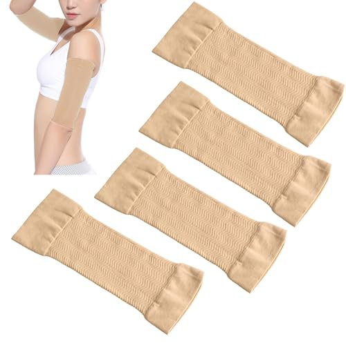 Mangas De Brazo De Mujer,Moldeadores De Brazo,Manga De Compresión,Elástica Cubre Brazos,Adelgazante Brazo De Fitness Deportivo,Manga Delgada Para Brazo,Mangas Cortas Para Mujeres,2 Pares (Beis)
