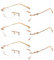TERAISE Rahmenlose Lesebrille für Frauen mit Blauem Licht Blocking, Mode Diamantschnitt Rimless Brillen(2.0X)