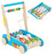 Nukdey Baby Walker, Holz Lauflernwagen mit Angelspiel, Faltbar, Höhenverstellbar, Gummierte Holzräder, für Babys & Kleinkinder ab 6 Monaten - 3 Jahre, Berry, Enten-Design