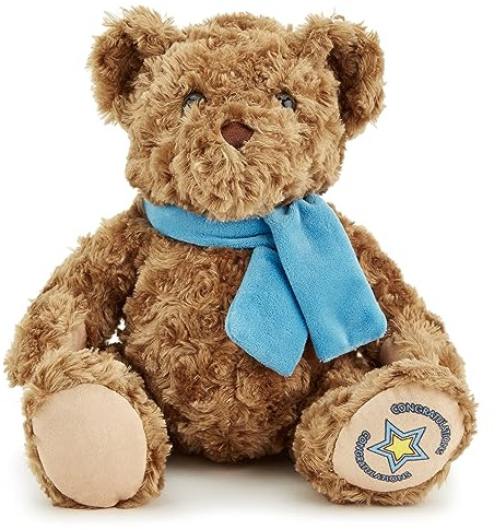 Zappi Co Congratulations Classic Soft Bear (28-30 cm) Congrats Childrens Stuffed Soft Cuddly Safari animals Collection Plush Teddy New Born Child First kid
