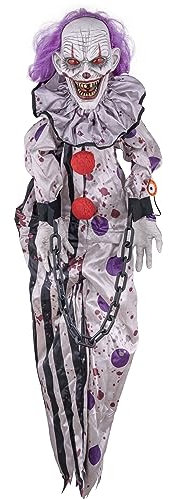 Halloween-Deko-Figur Killer-Clown, mit Licht, Sound und Bewegung, ca. 110cm