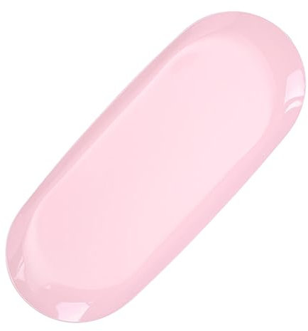 Dickly Ovales Aufbewahrungstablett, Edelstahl-Schmucktablett, Badezimmer-Tablett, Serviettentablett für Schlüssel, ROSA