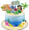 Lahe Blue Stich Kuchen Deko, Deko Geburtstag Mädchen Stitck Geburtstagsdeko Jungen Mädchen Cartoons Kuchen Topper Set für Birthday Party Dekoration Blue cartoon Cake Toppers zum Kinder (12 Stück)