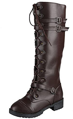 Stivali+Biker+Donna Impermeabile Platform Comode Stivaletti Alti Invernali Moda Stivali Biker Motociclista Antiscivolo Stivali Pelle Anfibi Morbidi