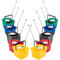 Red, Green, Yellow, Blue & Metallic 12 Litre Cotton Mop & Bucket Hard Floor Cleaning Set With Wringer & Pouring Lip (Red, 2 Sets)