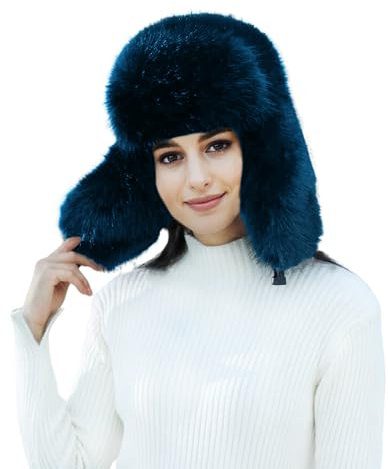 Lina & Lily Damen Winter Trappermütze Kunstpelz mit Ohrenklappen (Teal)