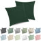 ATsense 2er Set Kissenbezug 80x80 cm - 100% Gewaschene Baumwolle, Wald Grün Kopfkissenbezug mit Reißverschluss, Oeko-TEX Zertifiziert Weich, Nicht Lleicht Verformbar