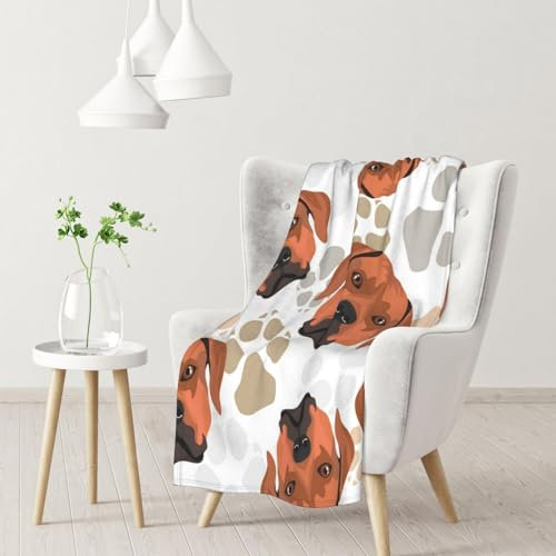 Decke, warme Flanelldecke/Decke, Bettüberwurf für Sofa, Büro, 102 x 76 cm,Rhodesian Ridgeback mit Liebe