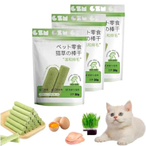Feaolala Cat Grass Teething Stick Cat Grass Chew Stick Cat Teeth Cleaning Calm Cat Anxietys And Stress Aggressive Chewers Cat Toy Natural Oral Health Support Gifts For Pet Cats Pet Supplies (3PCS)