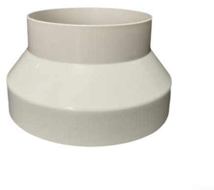Adaptador de conducto, conexión sin costuras con adaptador reductor de tubería de ventilación ABS, adecuado para ventiladores de conducto (200-150)