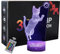 INTUPGD Cat Nachtlicht für Kinder Mädchen Jungen, 3D Licht Lampe 16 Farbändernde mit Fernbedienung, Geschenke Geburtstag Schlafzimmer Dekor Lampe