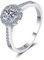 StarGems® Vierzinkig 0,3-2 Karat Moissanit 925 Silber Platin Ring RX095-2ct-56 (18)