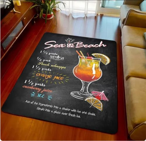 QMETOS Cocktail-Rezept Kunstmatte Teppich Für Freund Papa Ehemann Bar Pub Club Mann Höhle Schlafzimmer Dekoration Home Decor 60X90Cm