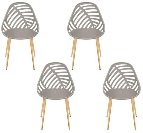 HOME DECO FACTORY Dekofigur Buddha Meditierend Polyresin Schwarz | Alameda-Stühle, 4er-Set, Metall und Kunstfaser, Gartenmöbel, Sitzgelegenheiten für Garten oder Terrasse, taupe