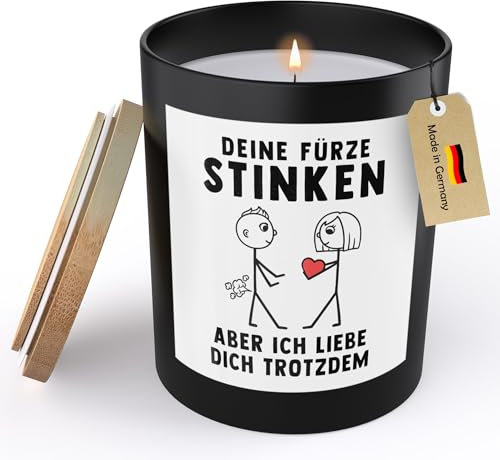 22Feels Männer Geschenk Spruchkerze Deine Fürze Stinken Jahrestag Hochzeitstag Ehemann Sojawachs Kerze im Glas Freund Partner Valentinstag Ihn Handgemacht Duft Nachhaltig - ZITRUS