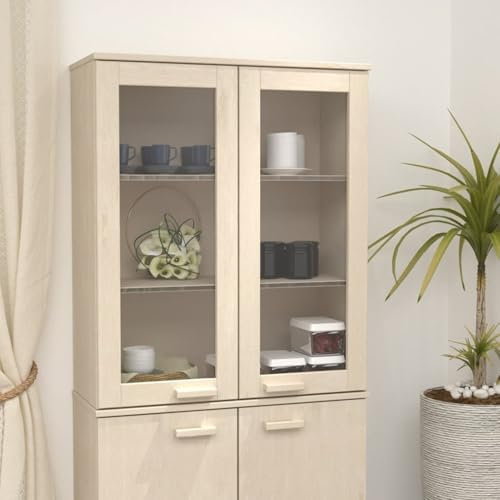 ShGaxin Mueble Superior aparador, Aparador Cocina, Aparadores para Salon, Mueble Salon, Mueble Cafetera, Mueble Buffet, Alacenas Y Vitrinas, Madera Pino marrón Miel 85x35x100 cm