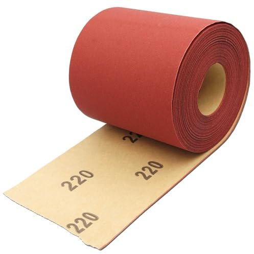 AKbase Schleifpapierrollen | 93mm x 5m | P220 | KÖRNUNG und Länge WÄHLBAR | Rollenschleifpapier Rollenpapier Rollen Handschleifpapier Schmirgelpapier