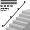 OUNUO Wall Handrail for Stairs Steps, Black Metal Industrial Pipe Staircase Handrail for Indoor Outdoor Wall Mount Support, Wall Hand Railing,Safety Handle (Black, 300cm)