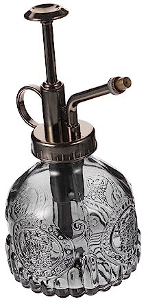 Gogogmee Vintage Glas Sprühflasche Für Pflanzen Transparente Gießkanne Mit Pumpfunktion Für Zimmerpflanzen Und Hängende Pflanzen Stilvolles Gartenaccessoire Mit Antikem Messingkopf