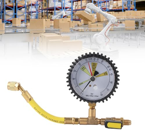 Nitrogen Gas Pressure Gauge,HVAC Refrigeration Diagnostic Tool Air Conditioning Pressure Gauge Refrigeration for R134a, R22, R407C, R410A, R404A, R507, R422D, R32 AC System Pressure Tester