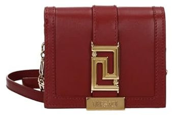 Versace Damen Geldbörse Greca Goddess Burgunderrot Leder in Geschenkbox, Burgunder, Geldbörse