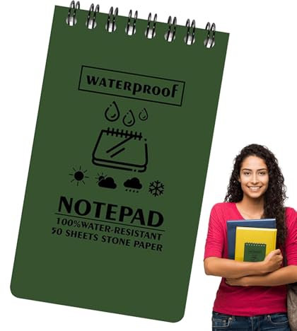 Generisch Waterproof Pocket Notebook, Waterproof Journal Notepads, Portable Pocket Notepad, Top-Spiral Memo Note Pads, Top-Spiral Field Notebook 50 Pages For Outdoor Camping Hiking
