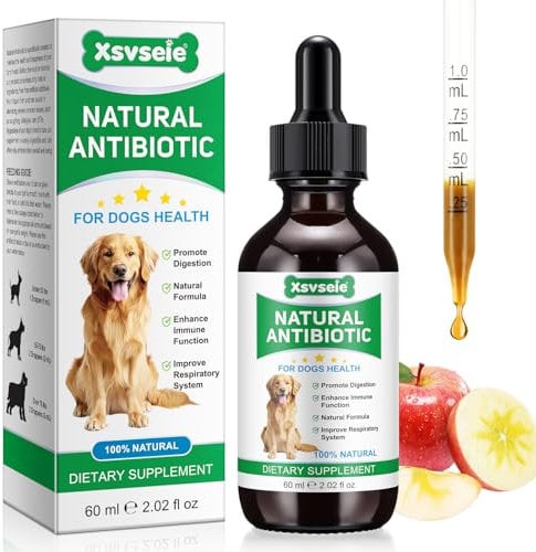 Antibiotics for Dogs - 60ml,Dog Antibiotics,Natural Antibiotics for Dogs,Itchy Skin Relief,Supports Allergy Relief,Dog Antibiotics for Skin Infection,-Bacon Flavor