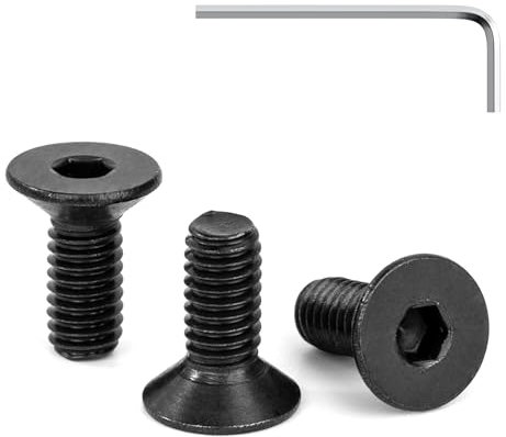 Tunejoy Viti a Testa Svasata M4 x 10 mm Nero Vite a Brugola Bulloni in Acciaio Inox A2 V2A Viti a Testa Piatta Norma DIN 7991 con Chiavi a Esagono Filettatura Completa 30 pezzi