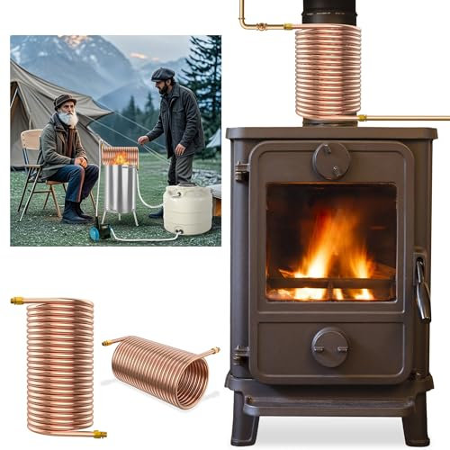 YRHome Spirale Kaminrohr Heizspirale Heizungen poolheizung 10M Kupferrohr, 18 Windungen, Innendurchmesser 15.5cm, 18x18x21cm