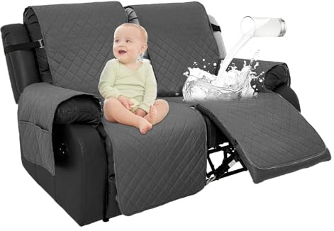 Bezüge für Sofas und Sessel, wendbar, wasserabweisend, Möbelschutz, 2-Sitzer, rutschfeste Sessel-Schonbezüge, superweich, waschbar, Sofa-Schonbezug für Liegestuhl, mit verstellbaren Spanngurten